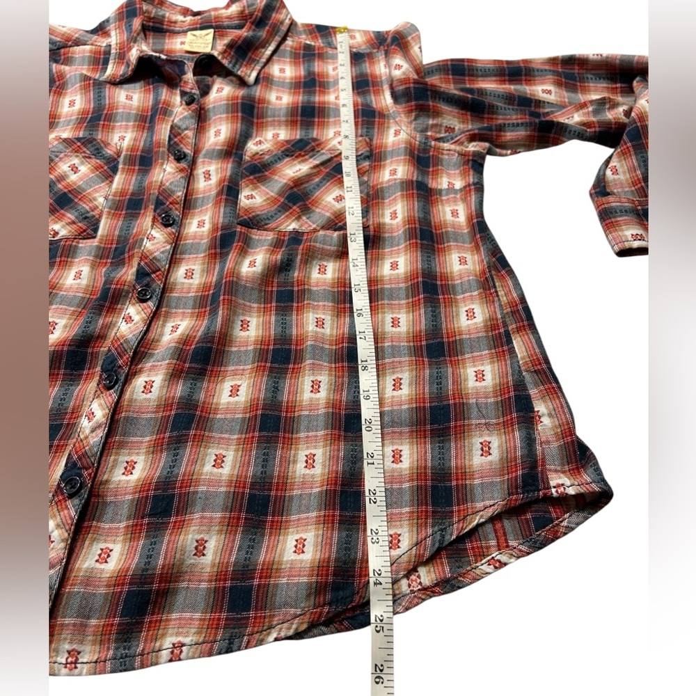 Faded Glory Red and Blue Plaid Button-Up Shirt - Picture 9 of 10